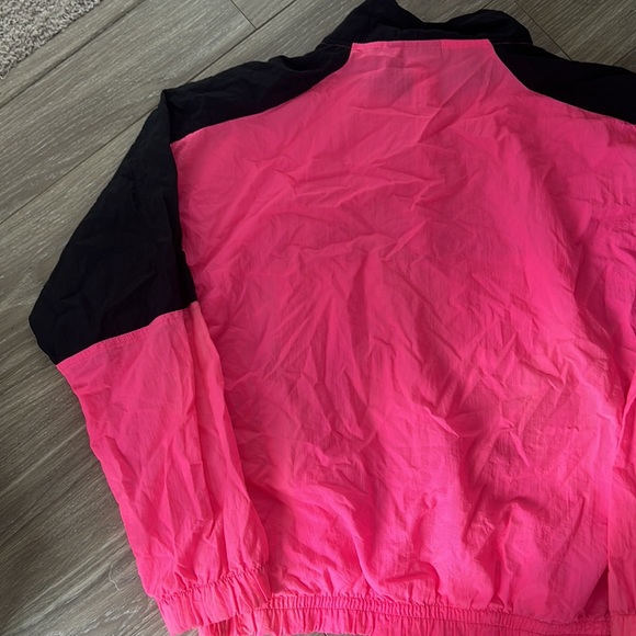 Vintage Throwback Windbreaker Quarter Zip Large Hot Pink - Picture 6 of 6